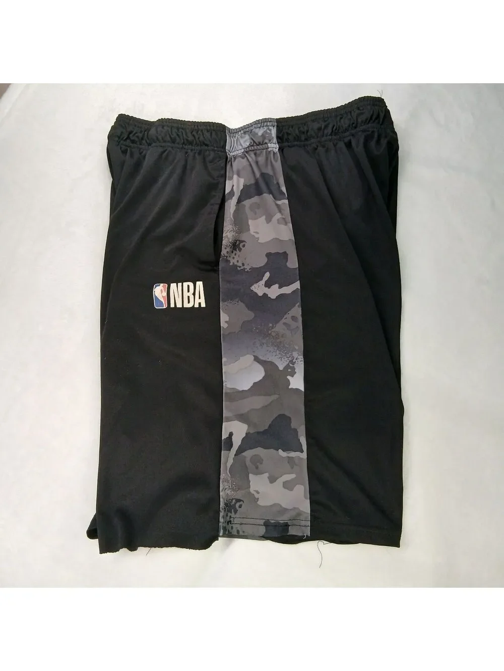 NBA Black and Gray Camouflage Athletic Shorts with Elastic Waistband